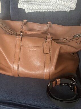 Coach Trekker 52 Leather Duffle Bag Brown Weekender Carry-On